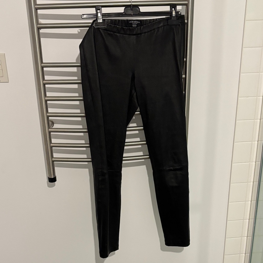 Lamarque Black Faux Leather Pants